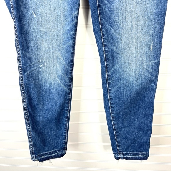 Madewell 10” High Rise Skinny Jeans Size 30 Button Fly Raw Hem Medium Wash Blue - Picture 3 of 14